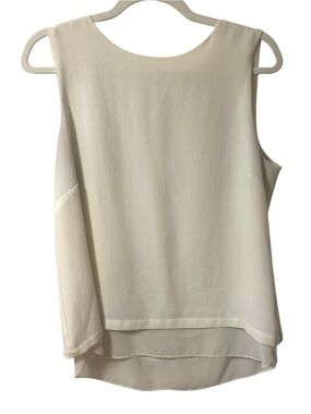 Rose & Olive Cream Sleeveless High-Low Blouse
